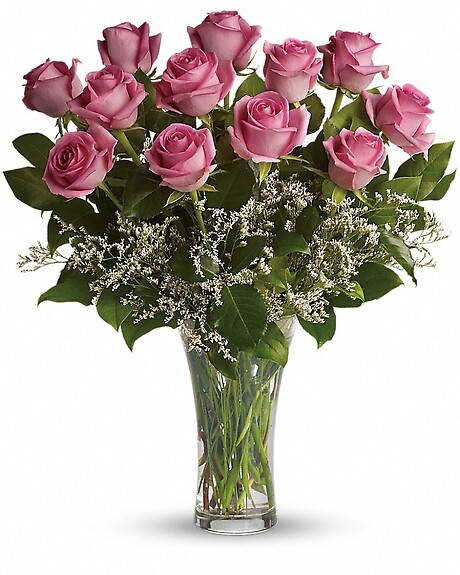 Make Me Blush - Dozen Long Stemmed Pink Roses